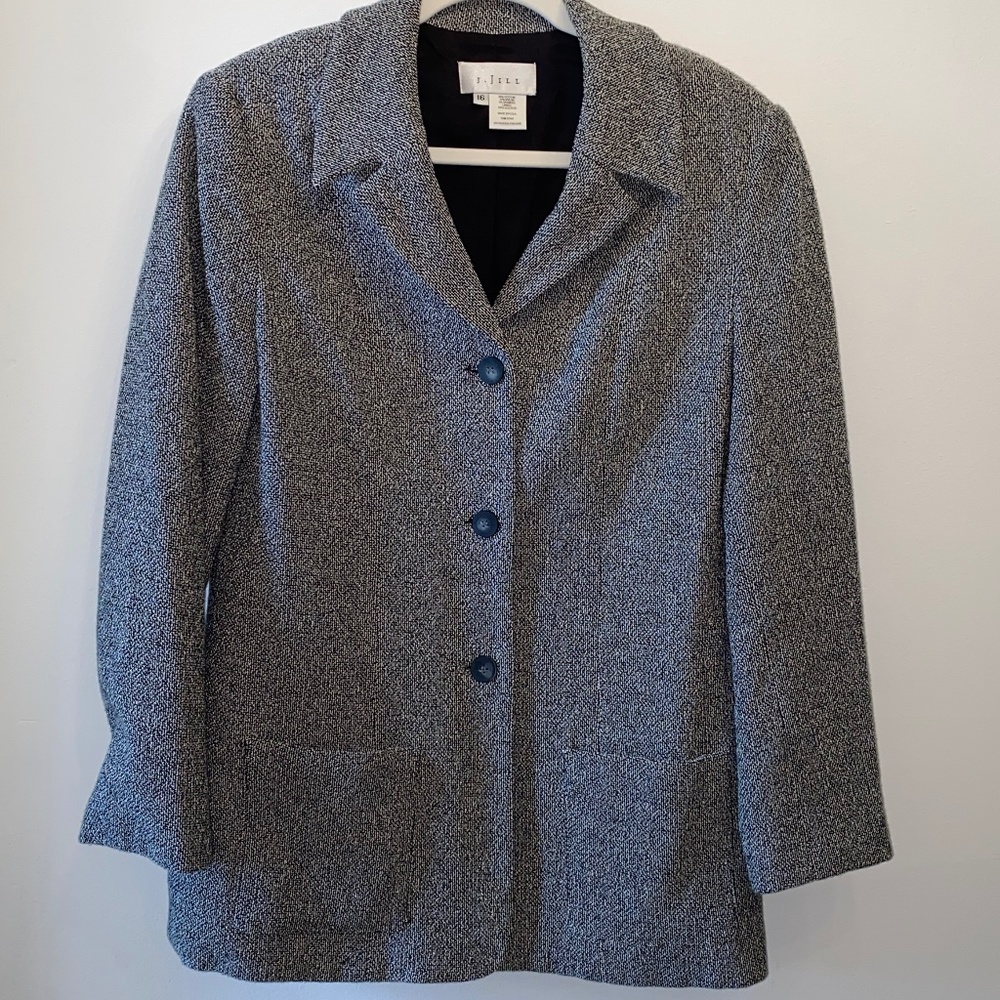J. Jill Grey Cotton blend Coat fully lined - Picture 1 of 4